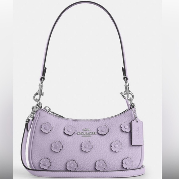 Coach Handbags - 🌸Coach‎ New Mini Teri Purple flower Embellished Shoulder Bag🌸